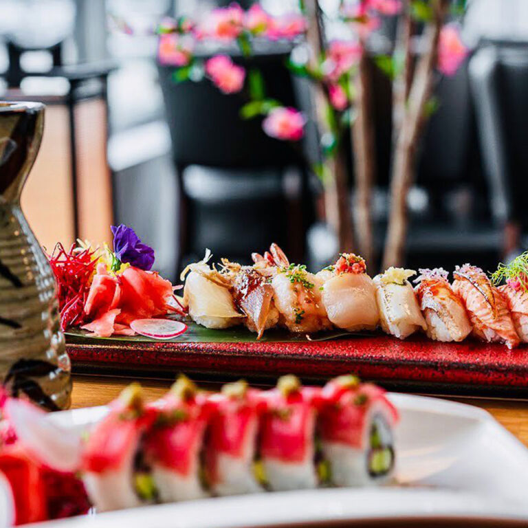 Bild tagen på Sushi inne på fine dining restaurangen Japanese Cuisine