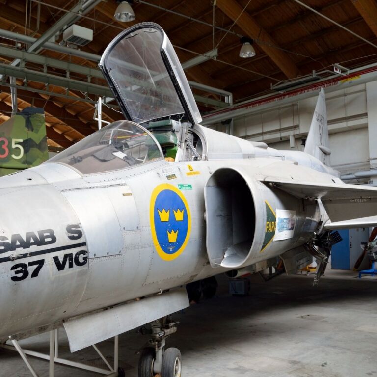 Bild på Viggen på Västerås Flygmuseum