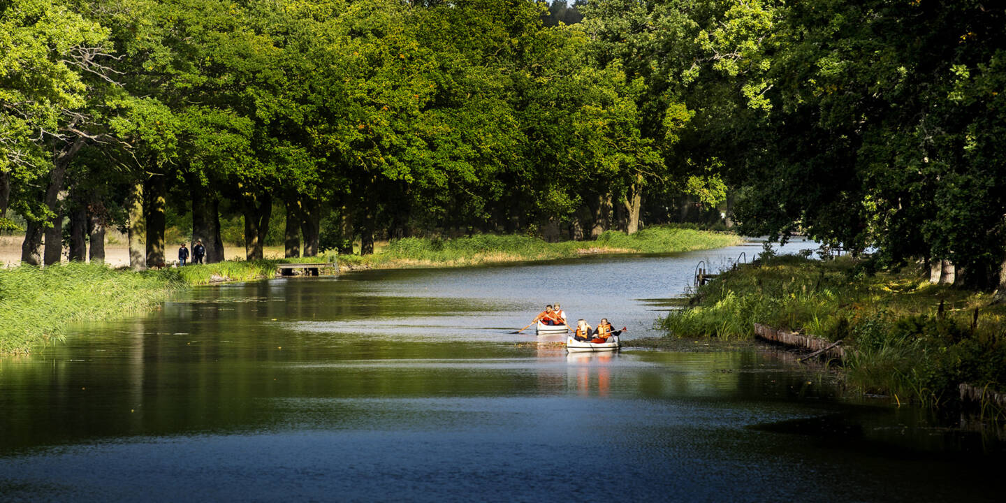 Två kajaker i Hjälmare kanal